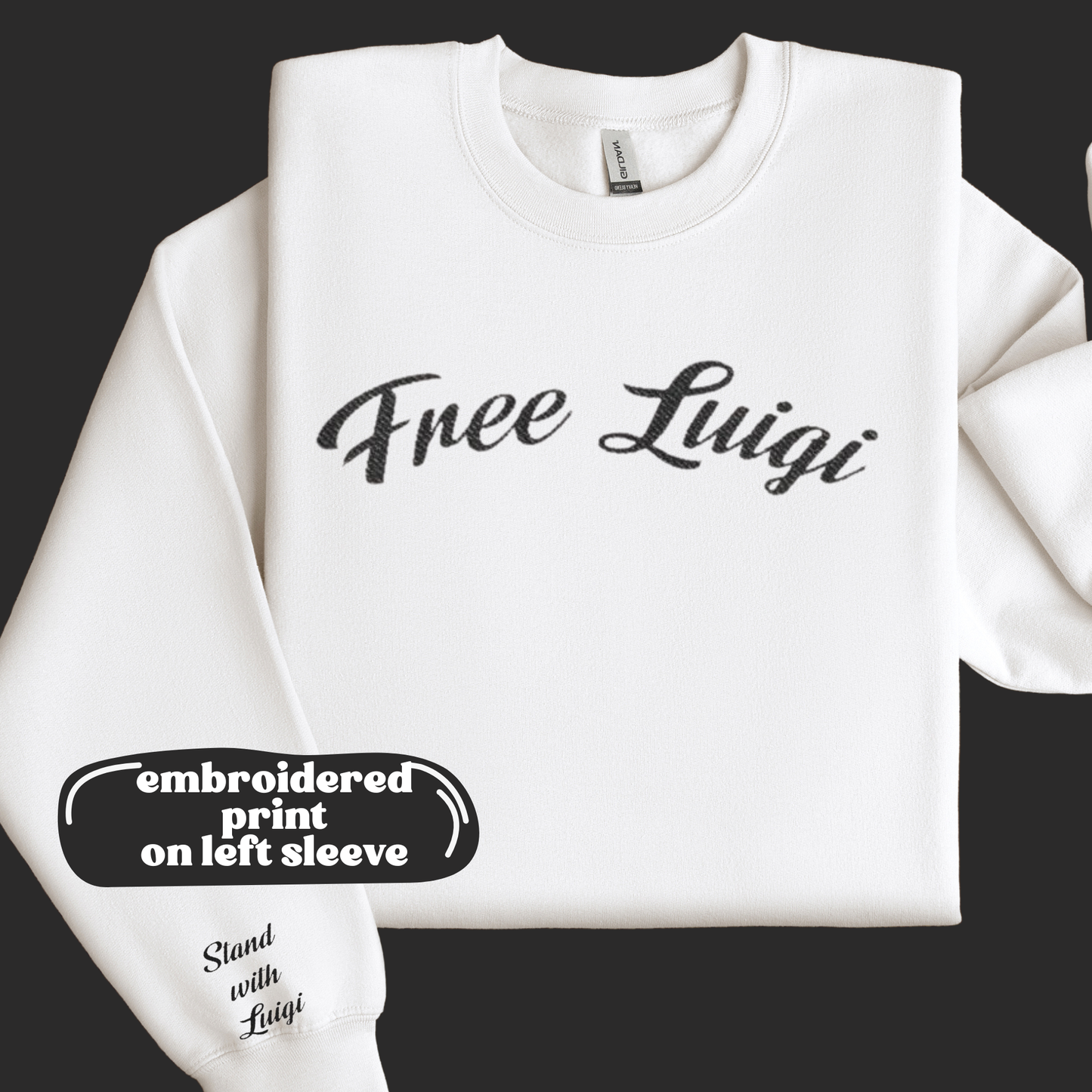 Luigi Mangione Embroidered Sweatshirt