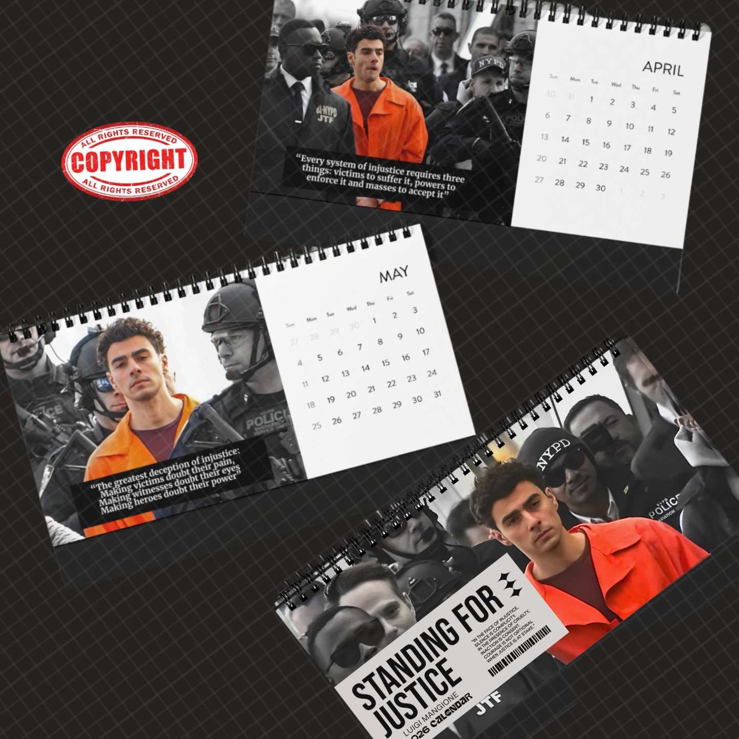 Calendario Luigi Mangione 2026