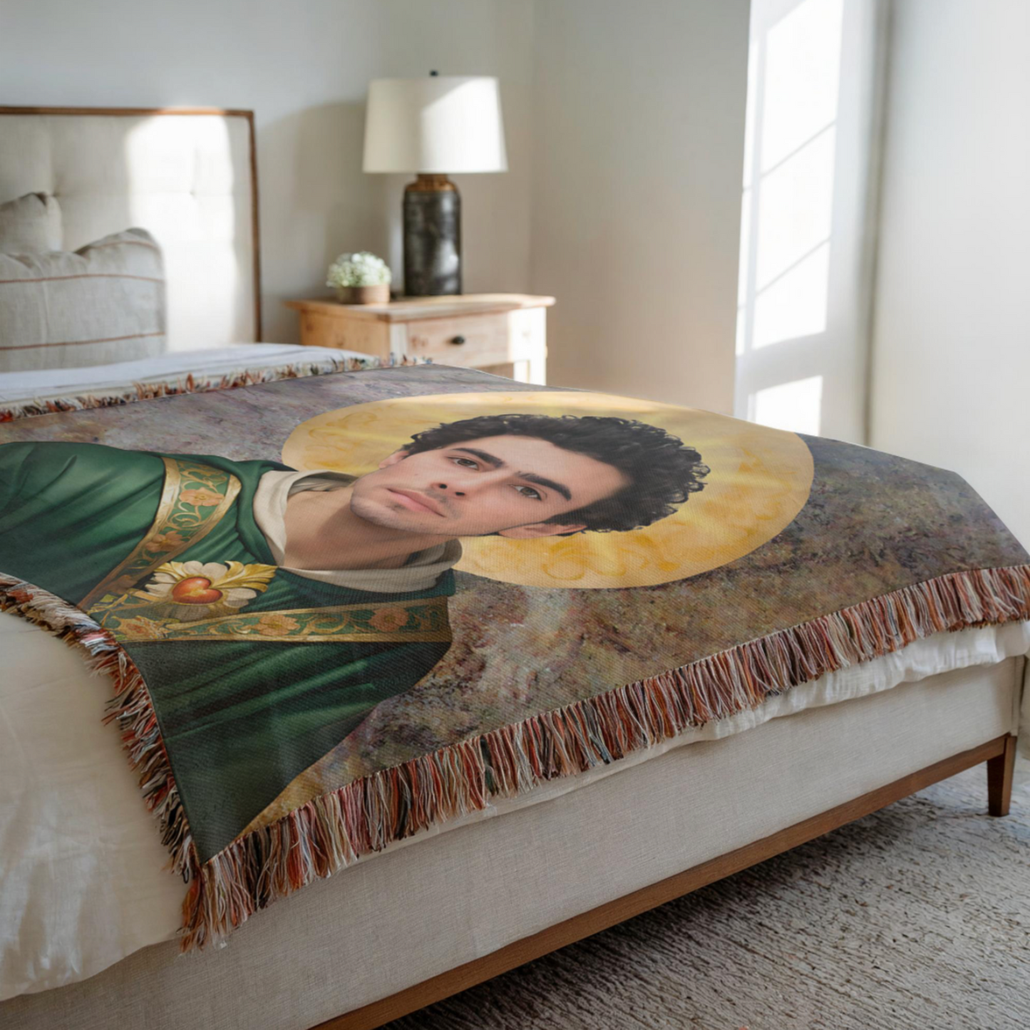 Saint Luigi Blanket - Woven Fringe Blanket