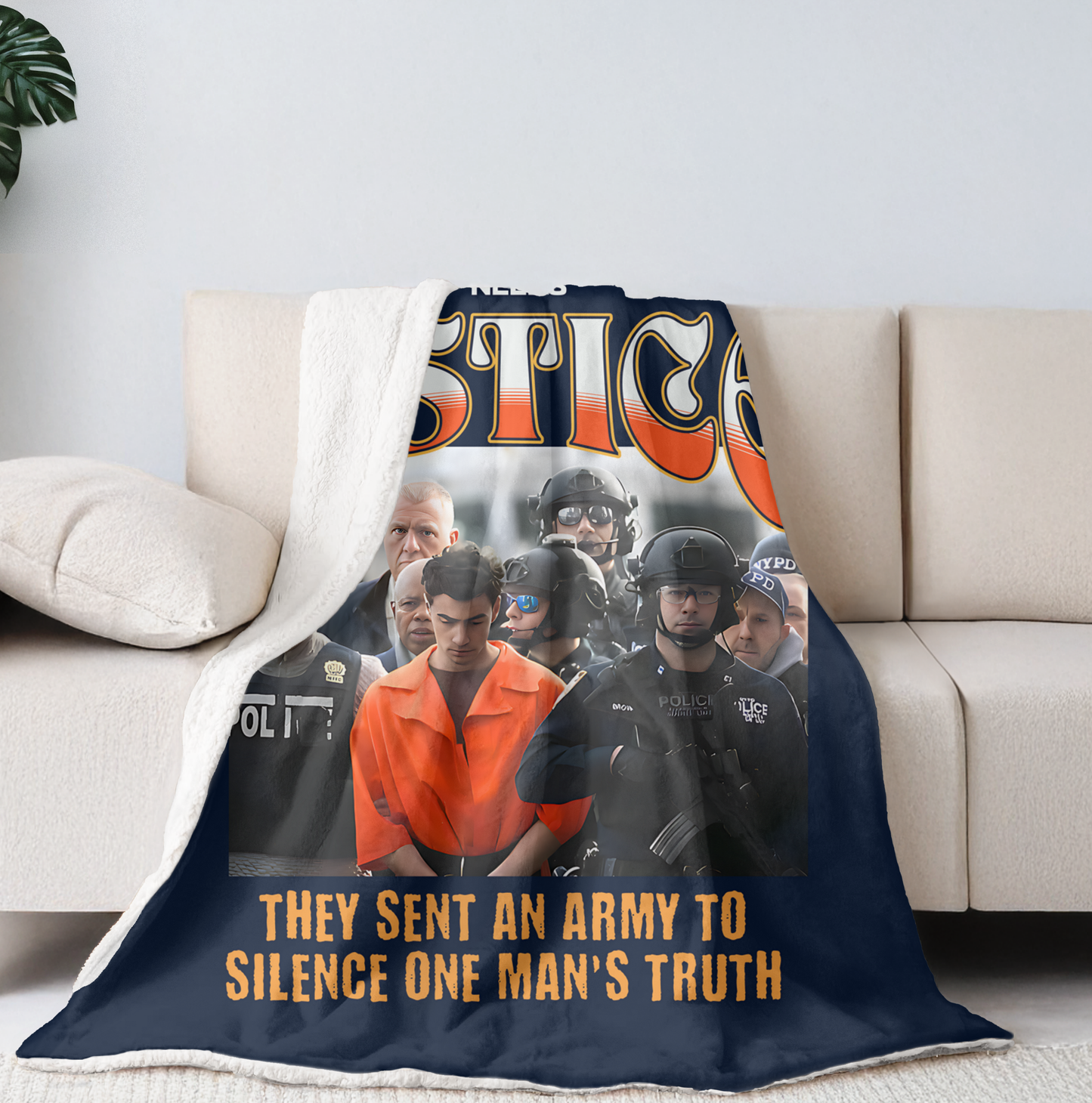 Coperta Luigi Mangione - Coperta in pile Sherpa