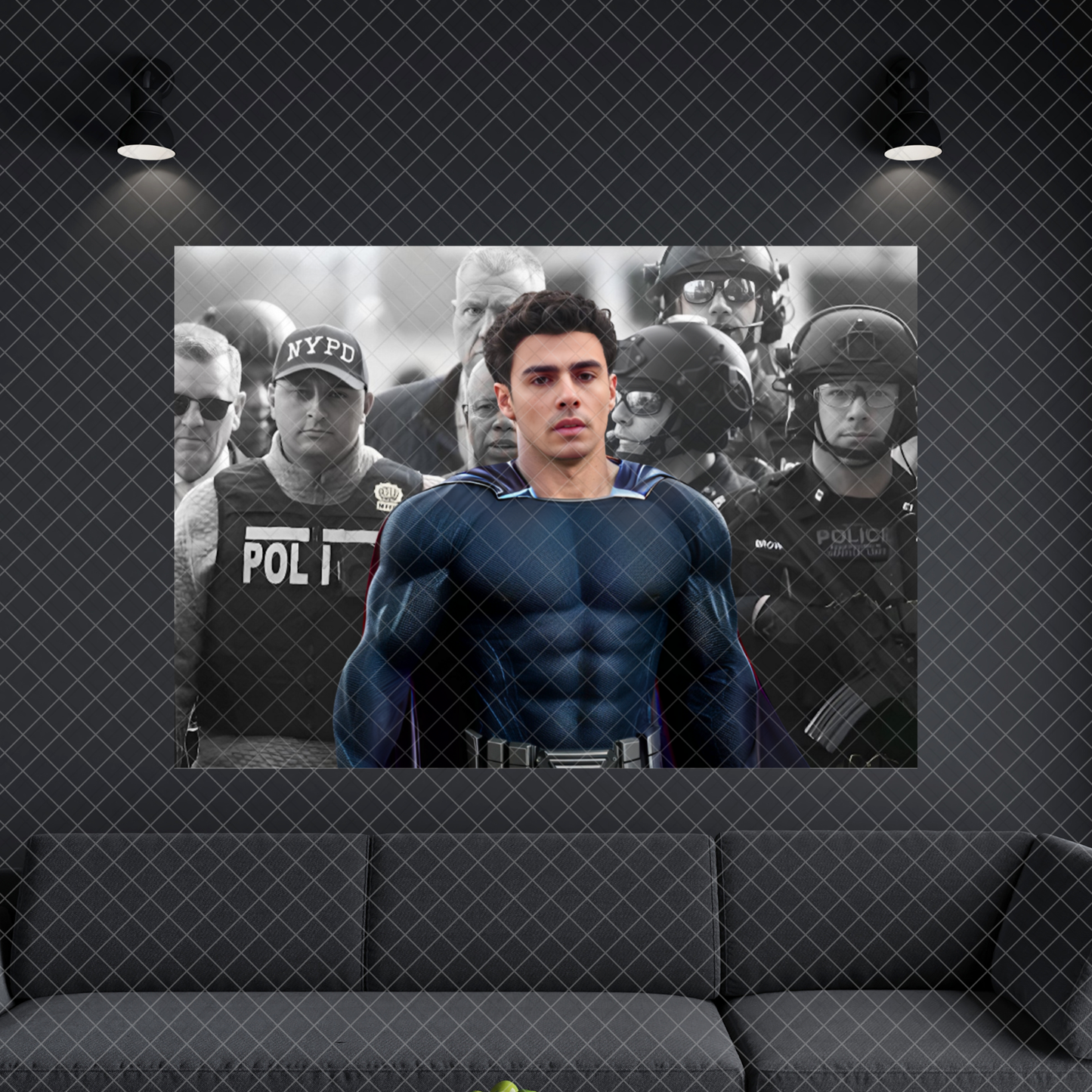 Luigi Mangione Super Hero Poster