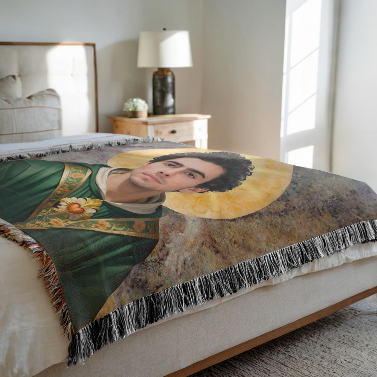 Saint Luigi Blanket - Woven Fringe Blanket