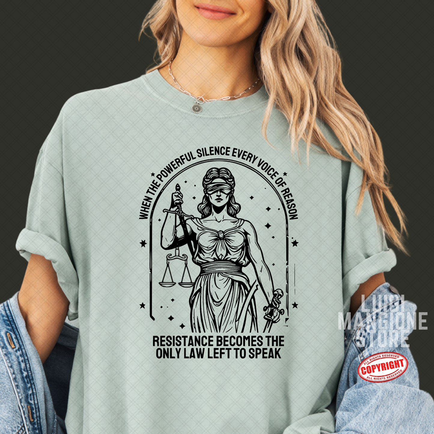 Lady Justice T-shirt - Premium Comfort Colors Unisex T-shirt