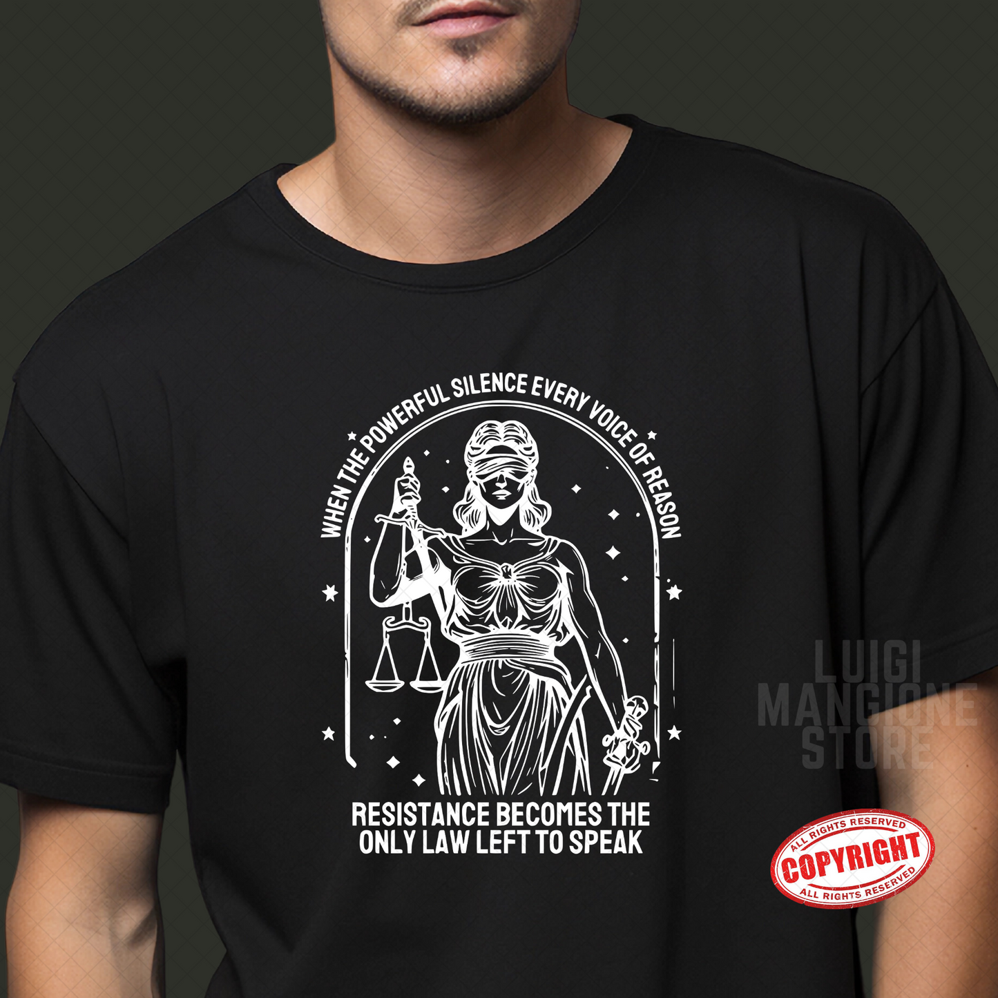 Lady Justice T-shirt - Premium Comfort Colors Unisex T-shirt