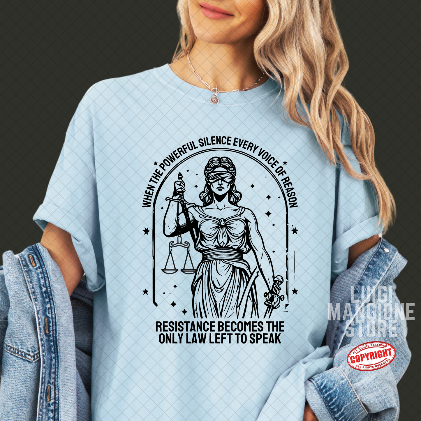 Lady Justice T-shirt - Premium Comfort Colors Unisex T-shirt
