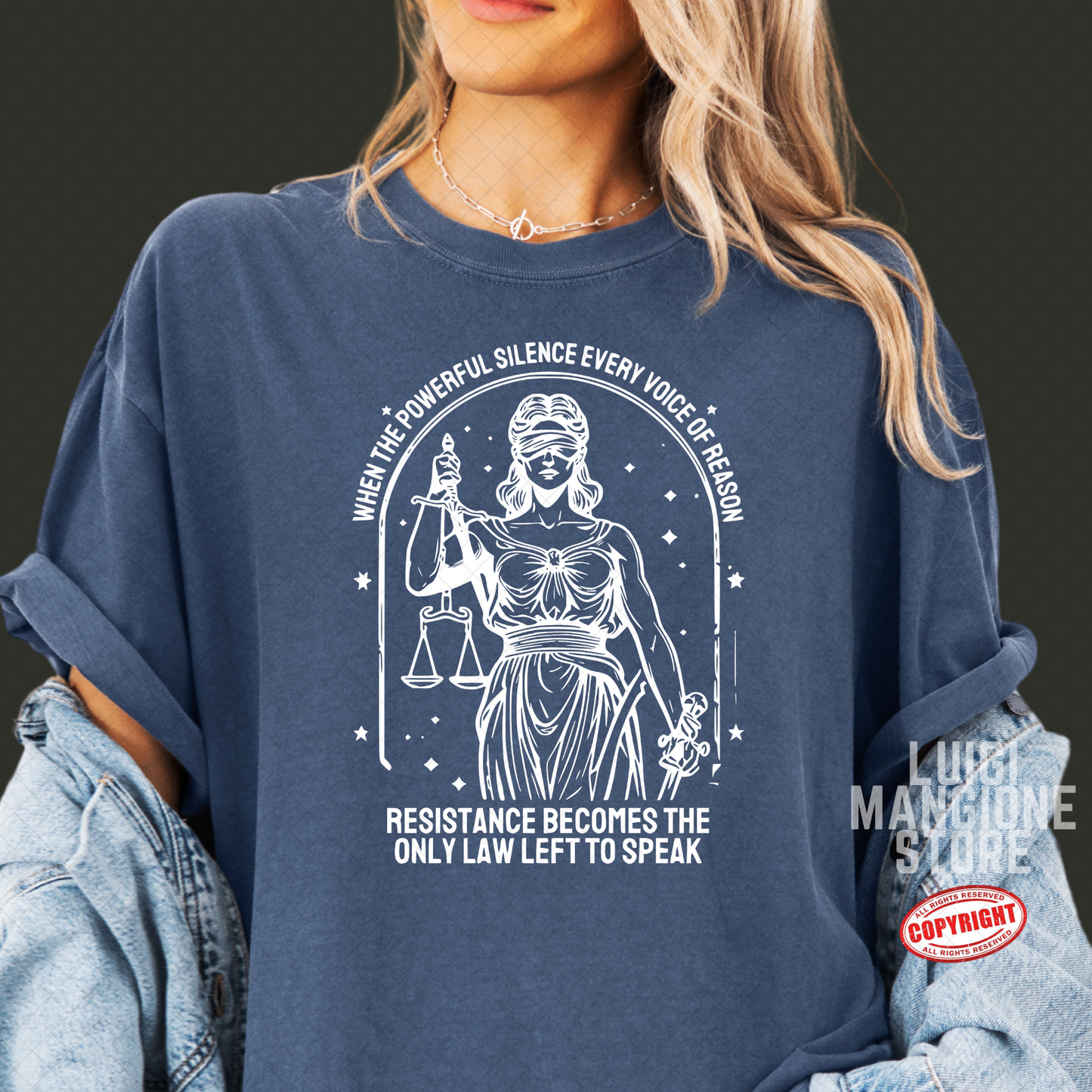 Lady Justice T-shirt - Premium Comfort Colors Unisex T-shirt