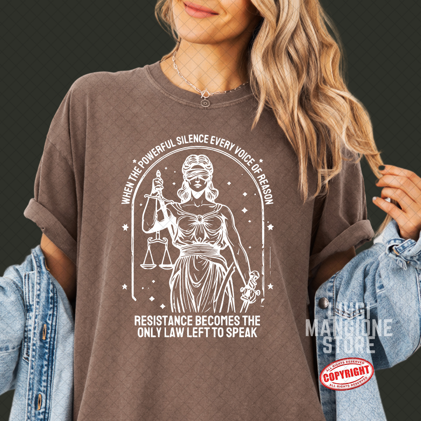 Lady Justice T-shirt - Premium Comfort Colors Unisex T-shirt