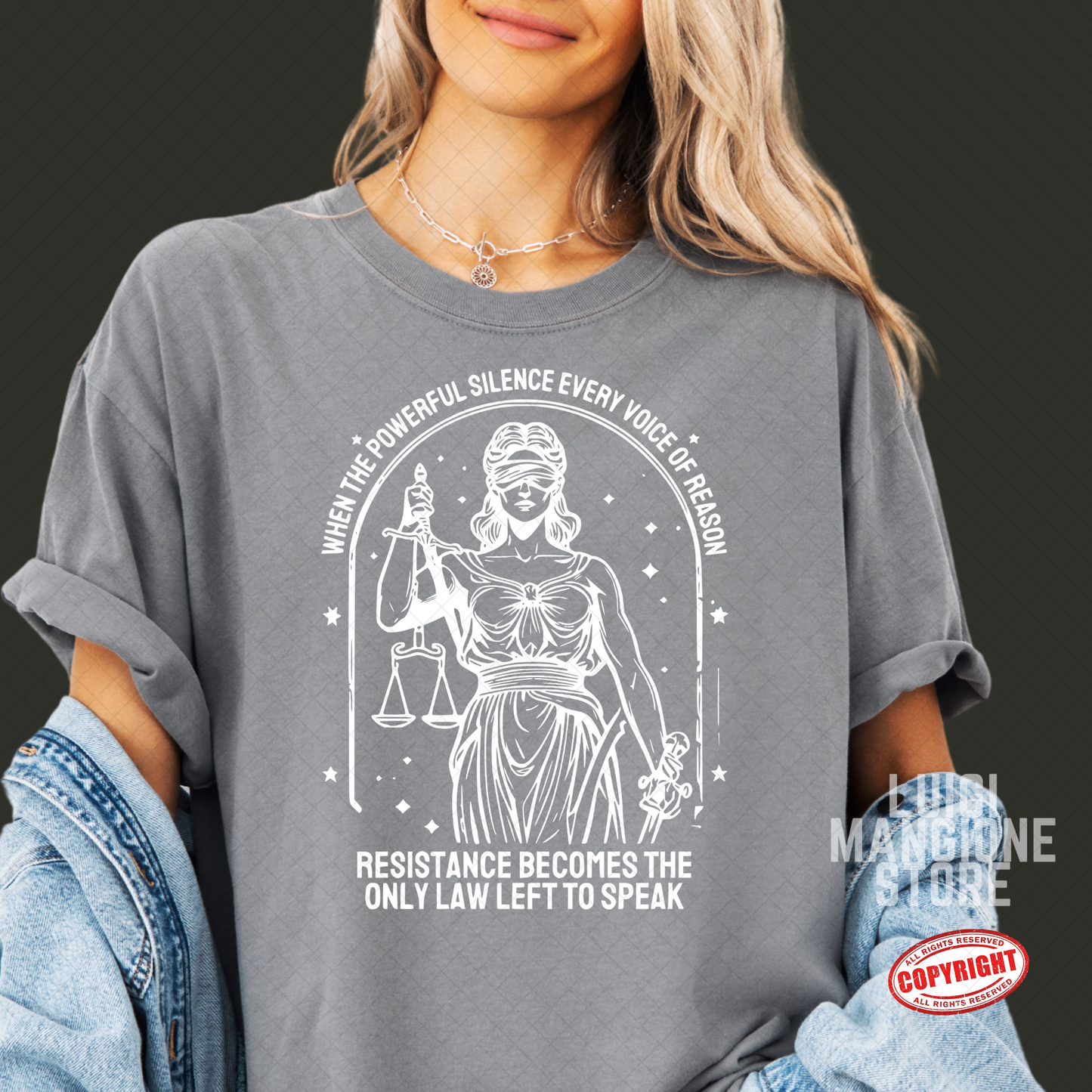 Lady Justice T-shirt - Premium Comfort Colors Unisex T-shirt