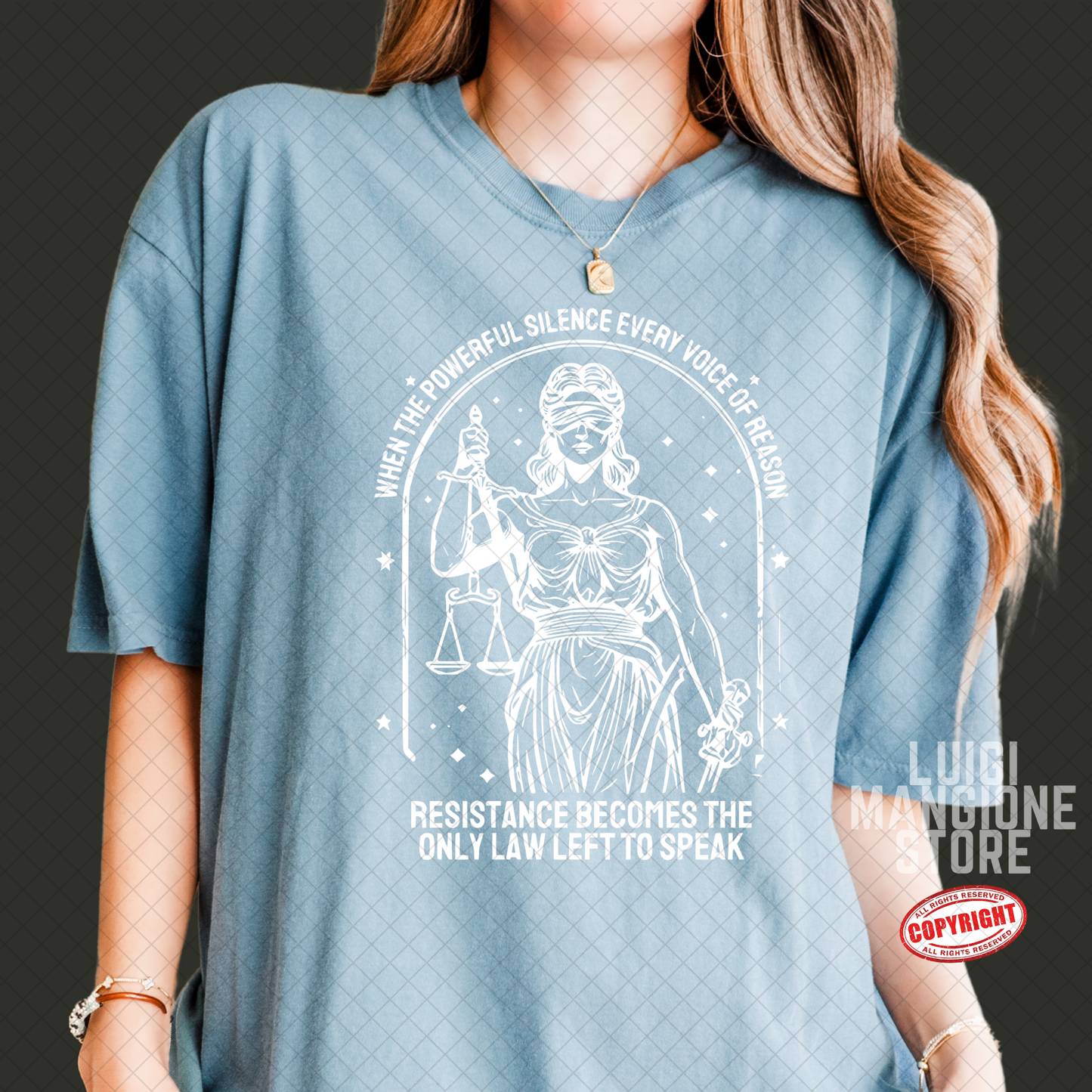 Lady Justice T-shirt - Premium Comfort Colors Unisex T-shirt