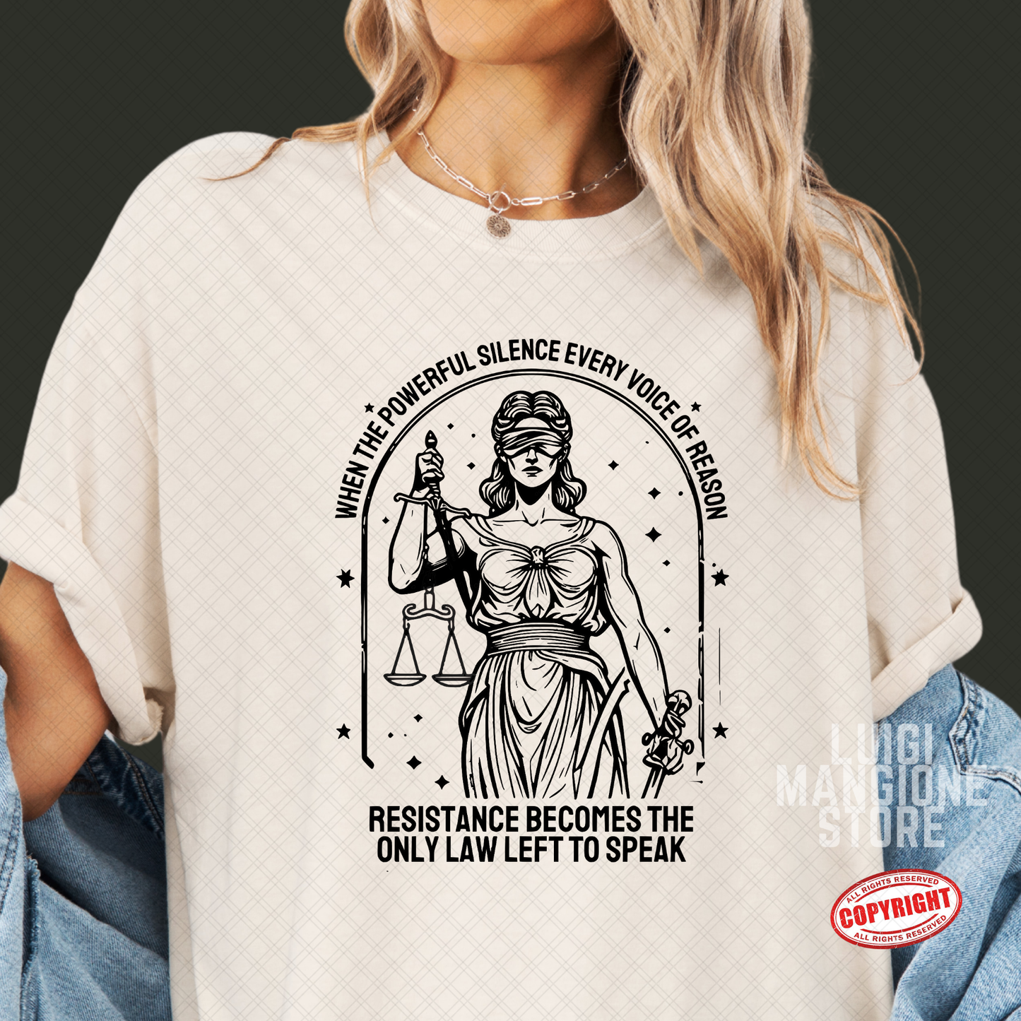 Lady Justice T-shirt - Premium Comfort Colors Unisex T-shirt