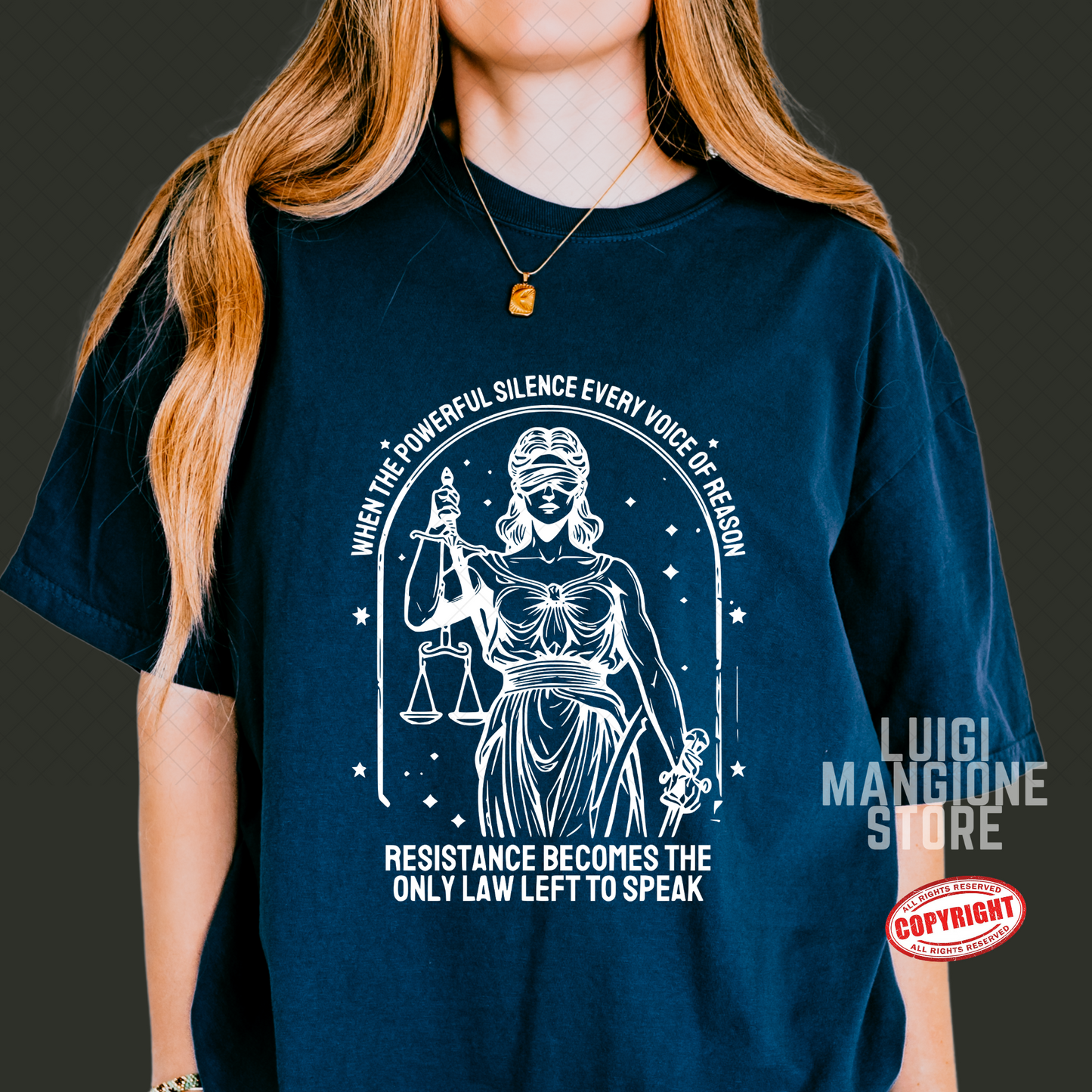 Lady Justice T-shirt - Premium Comfort Colors Unisex T-shirt