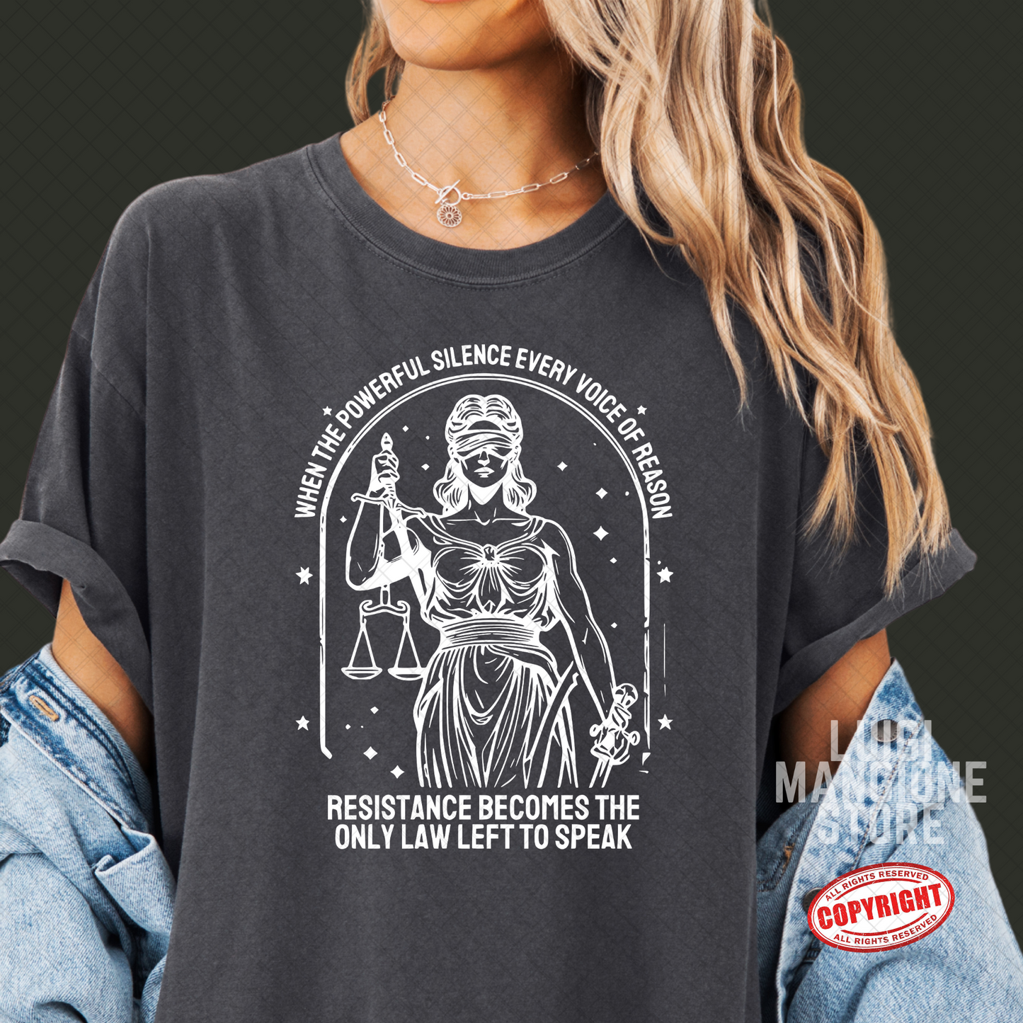 Lady Justice T-shirt - Premium Comfort Colors Unisex T-shirt