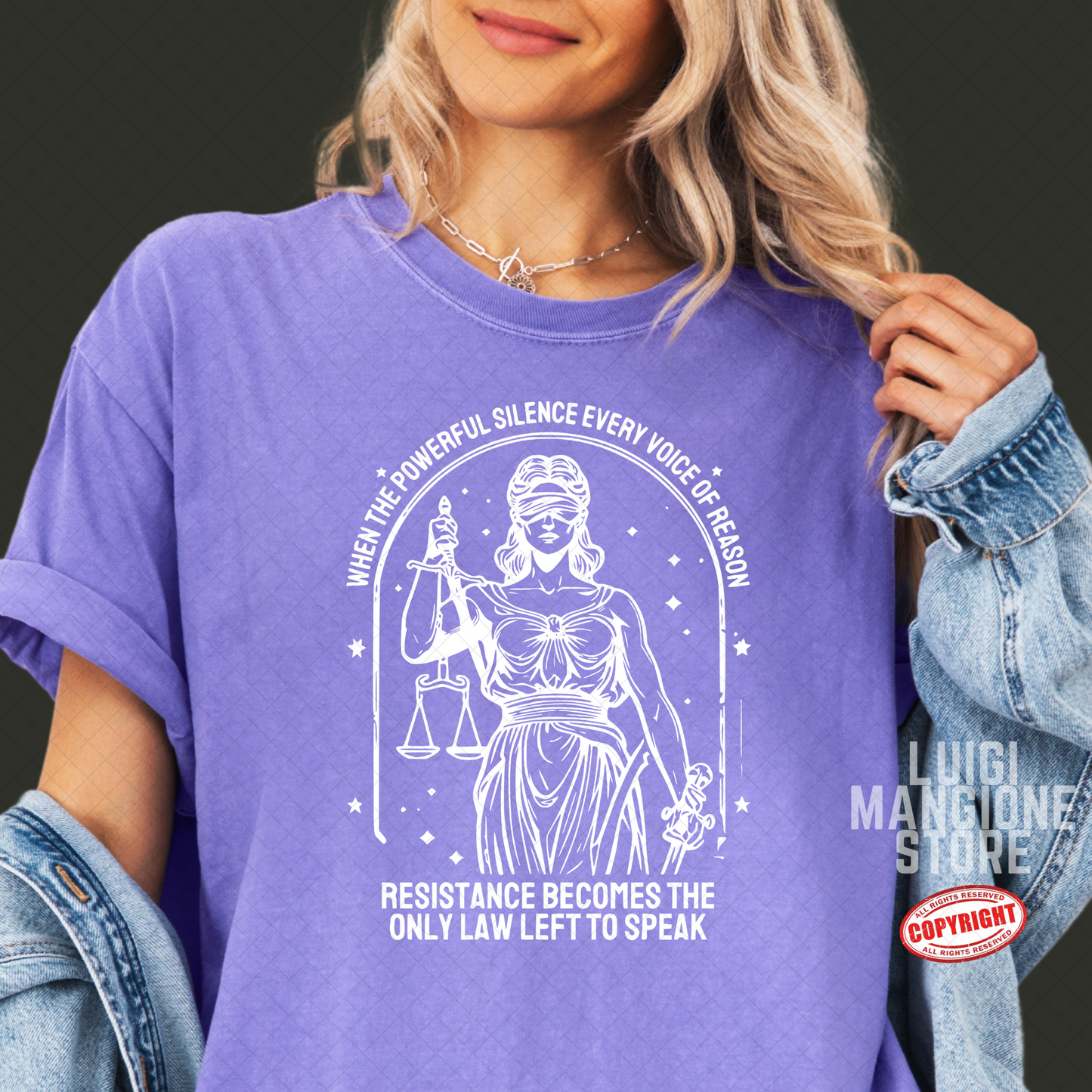 Lady Justice T-shirt - Premium Comfort Colors Unisex T-shirt