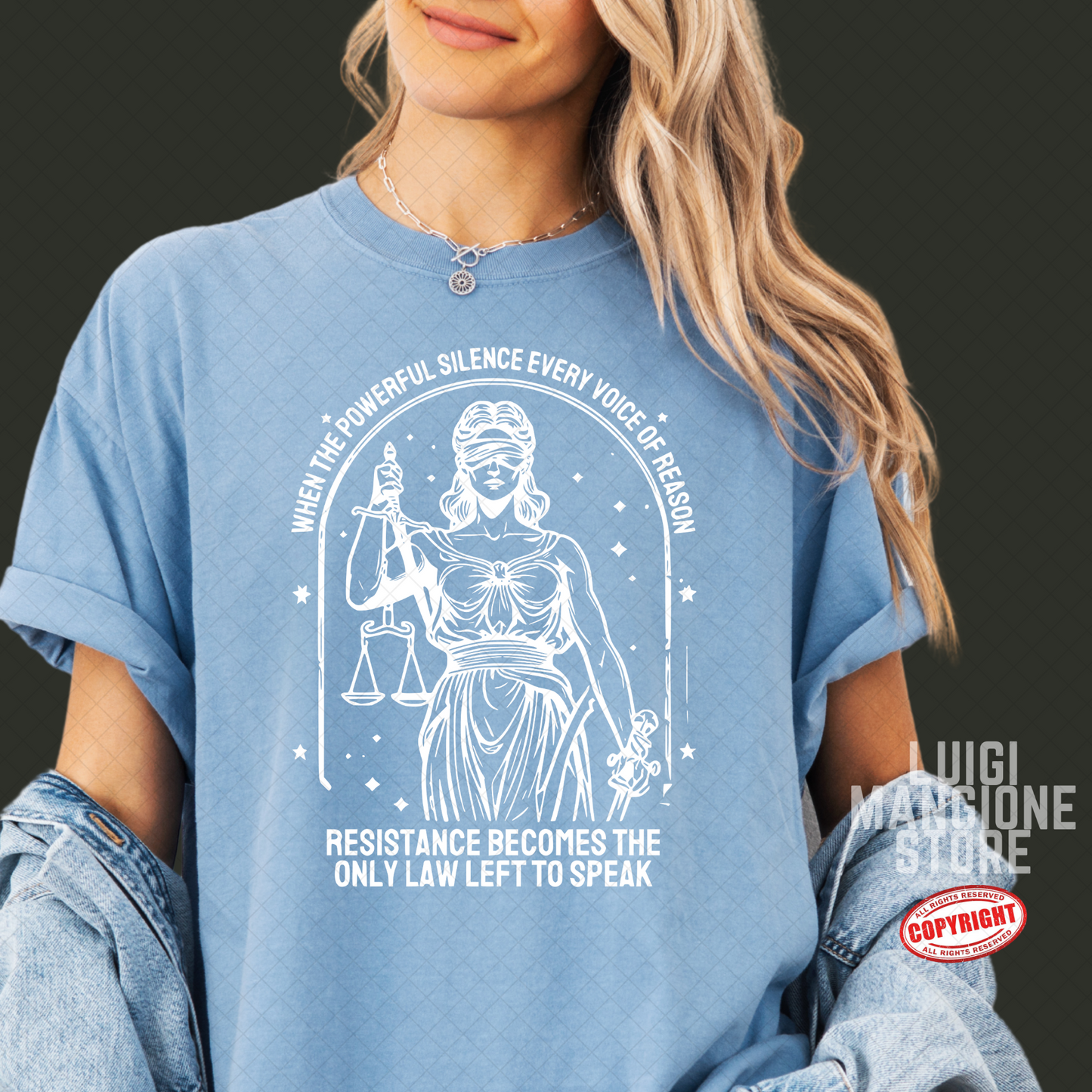 Lady Justice T-shirt - Premium Comfort Colors Unisex T-shirt