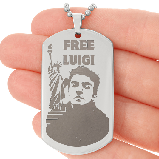Collana con targhetta per cani incisa Luigi Mangione