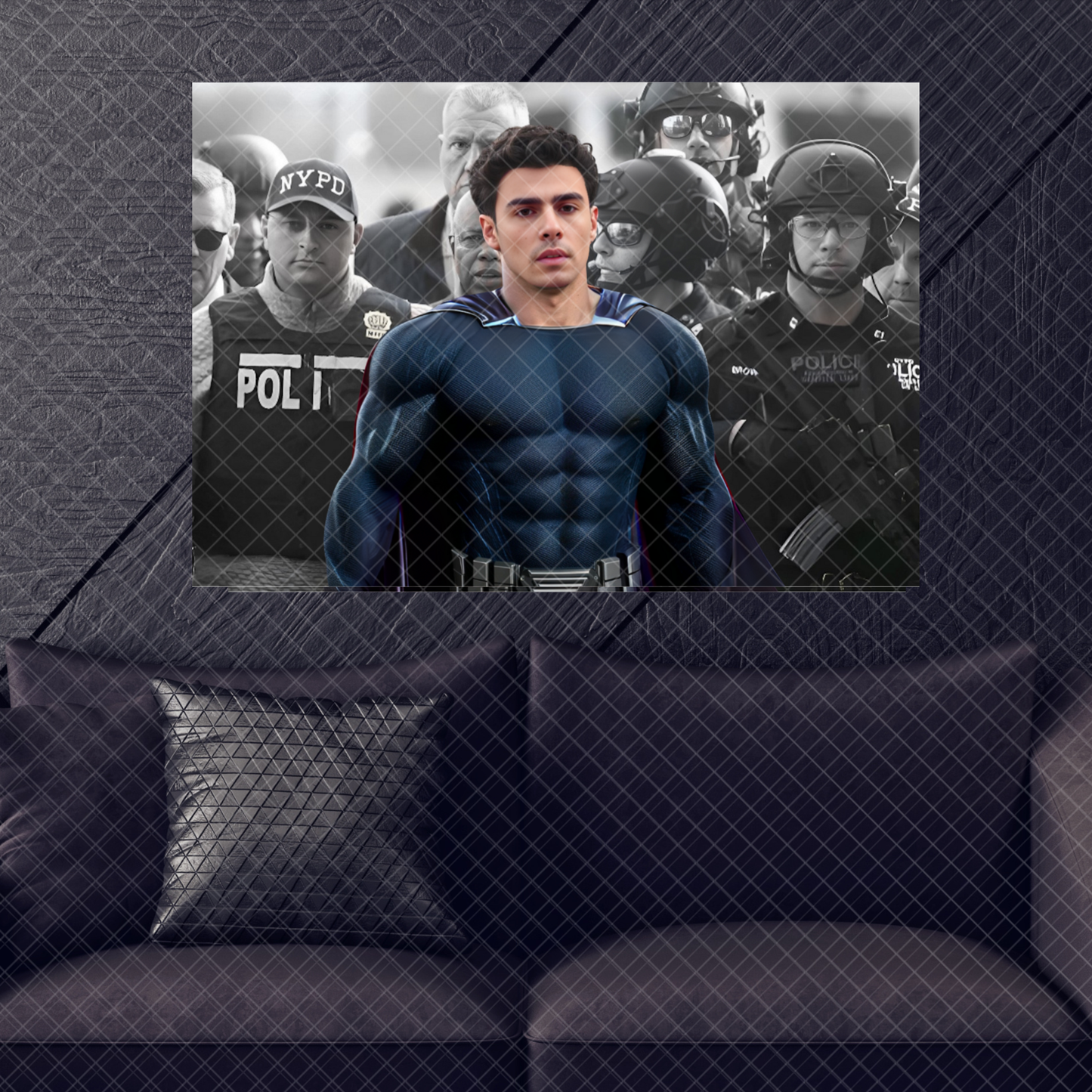 Luigi Mangione Super Hero Poster