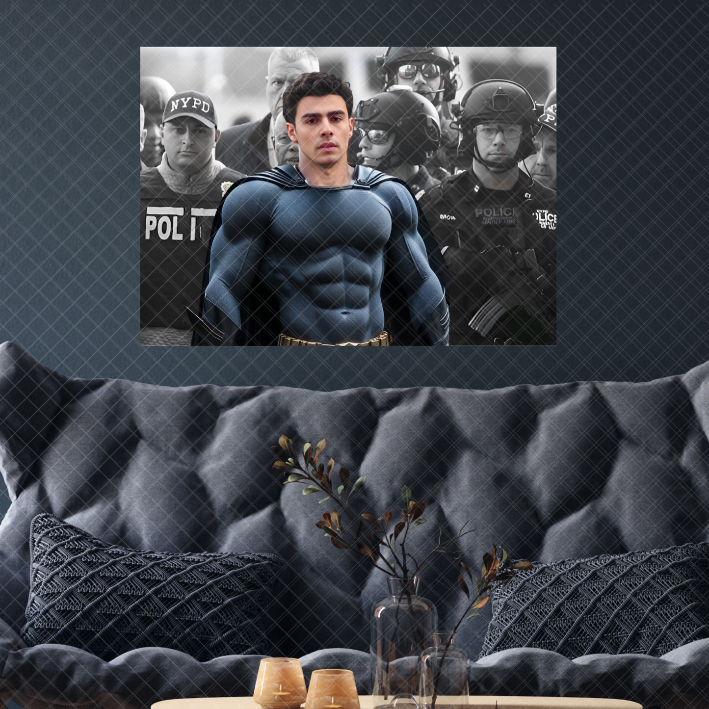 Luigi Mangione Superhero Poster