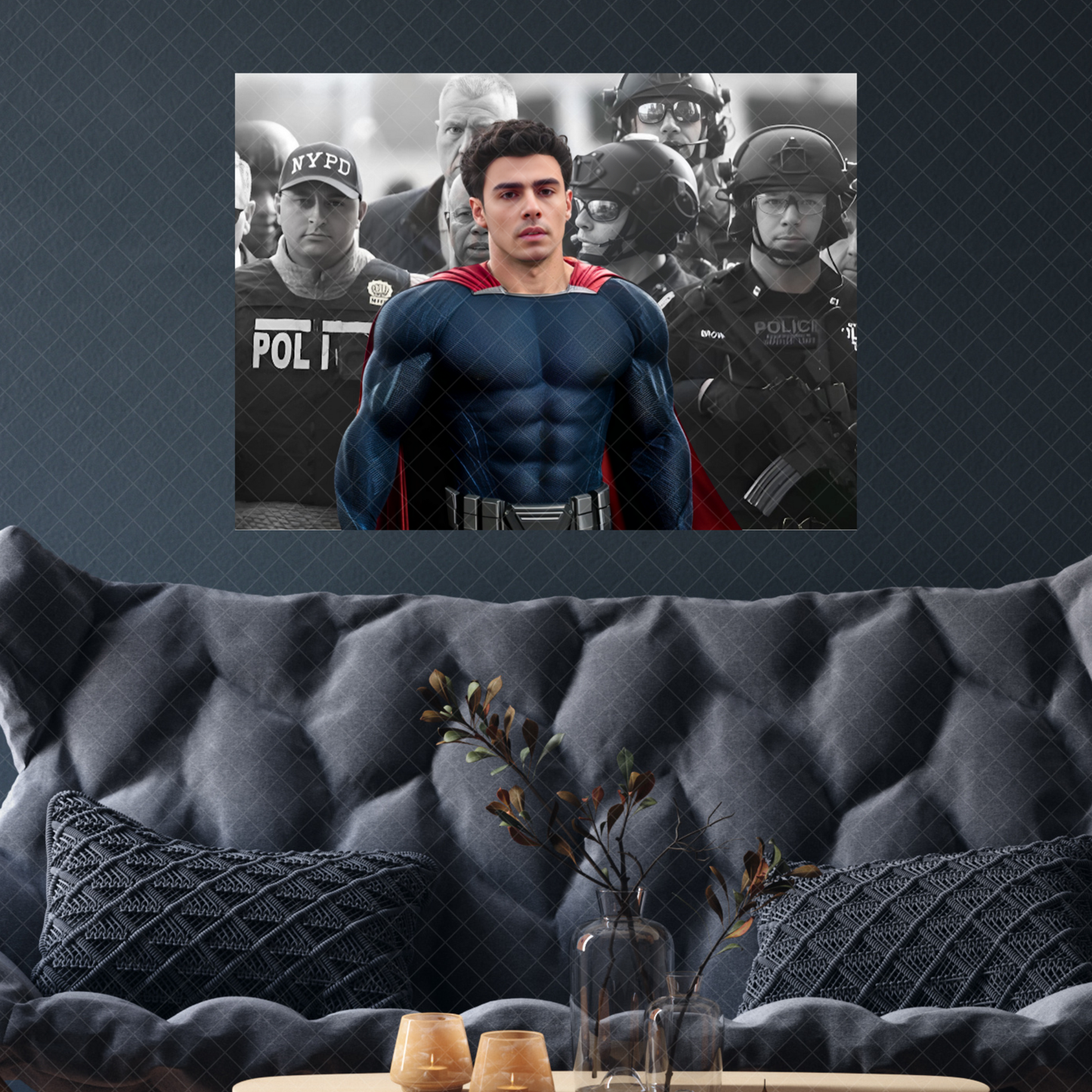 Luigi Mangione Superhero Poster