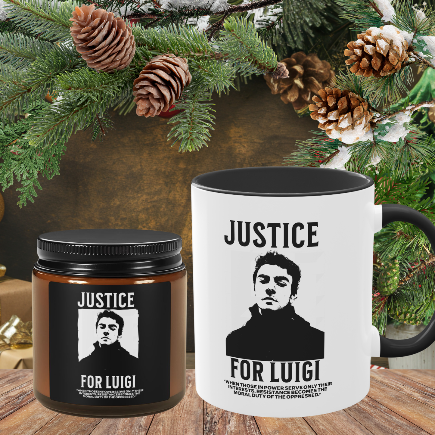 Luigi Mangione Mug & Candle Gift Set
