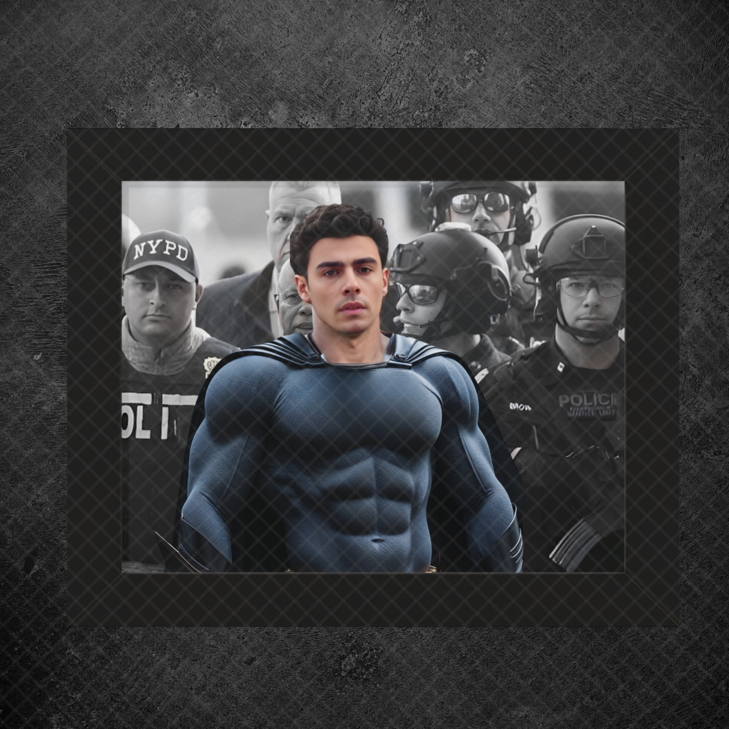 Superhero Luigi Mangione Framed Poster