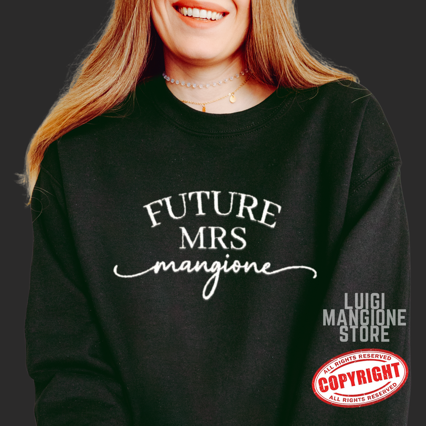 Luigi Mangione Embroidered Sweatshirt ~ Future Mrs. Mangione