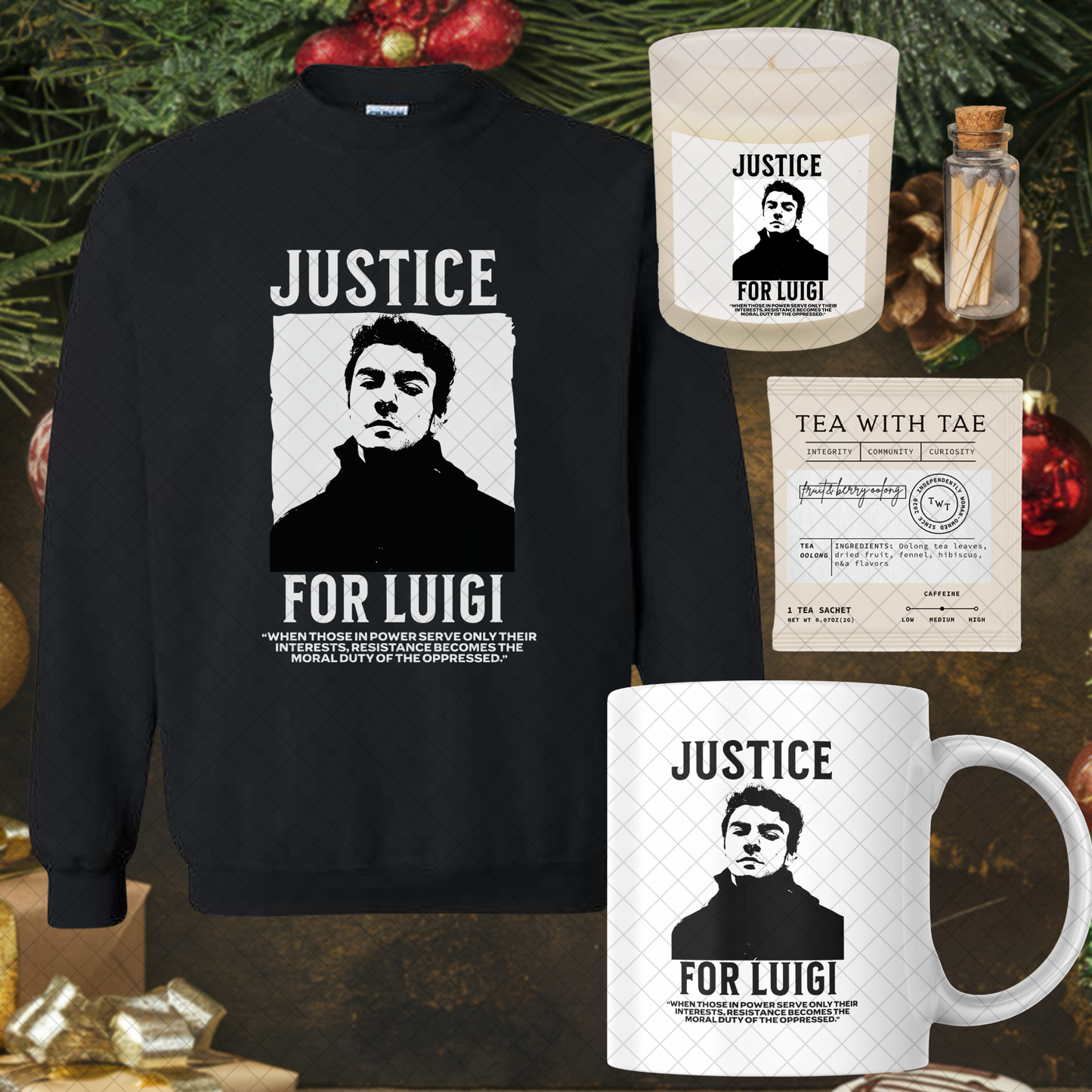 Luigi Mangione Sweatshirt & Mug Gift Set