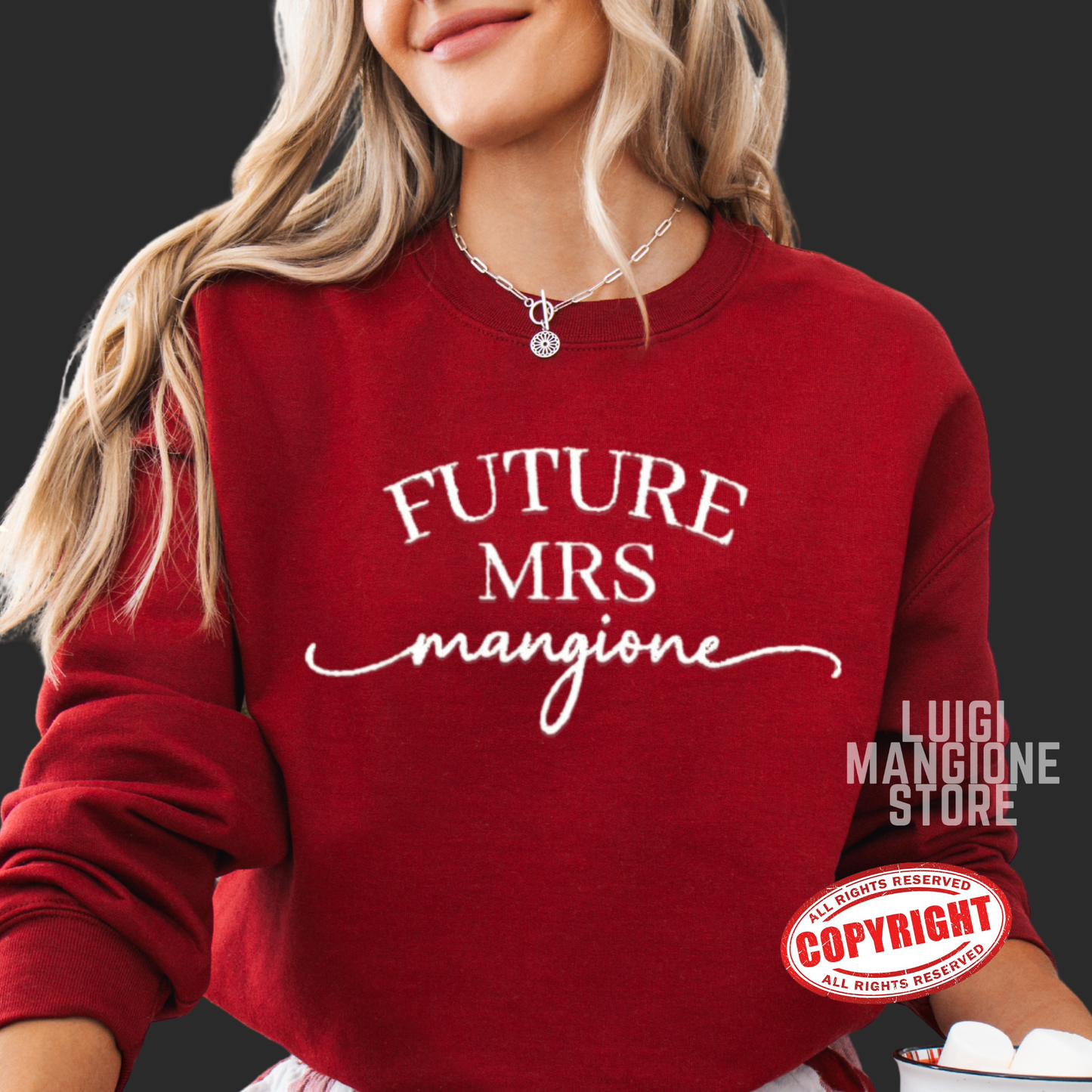 Luigi Mangione Embroidered Sweatshirt ~ Future Mrs. Mangione