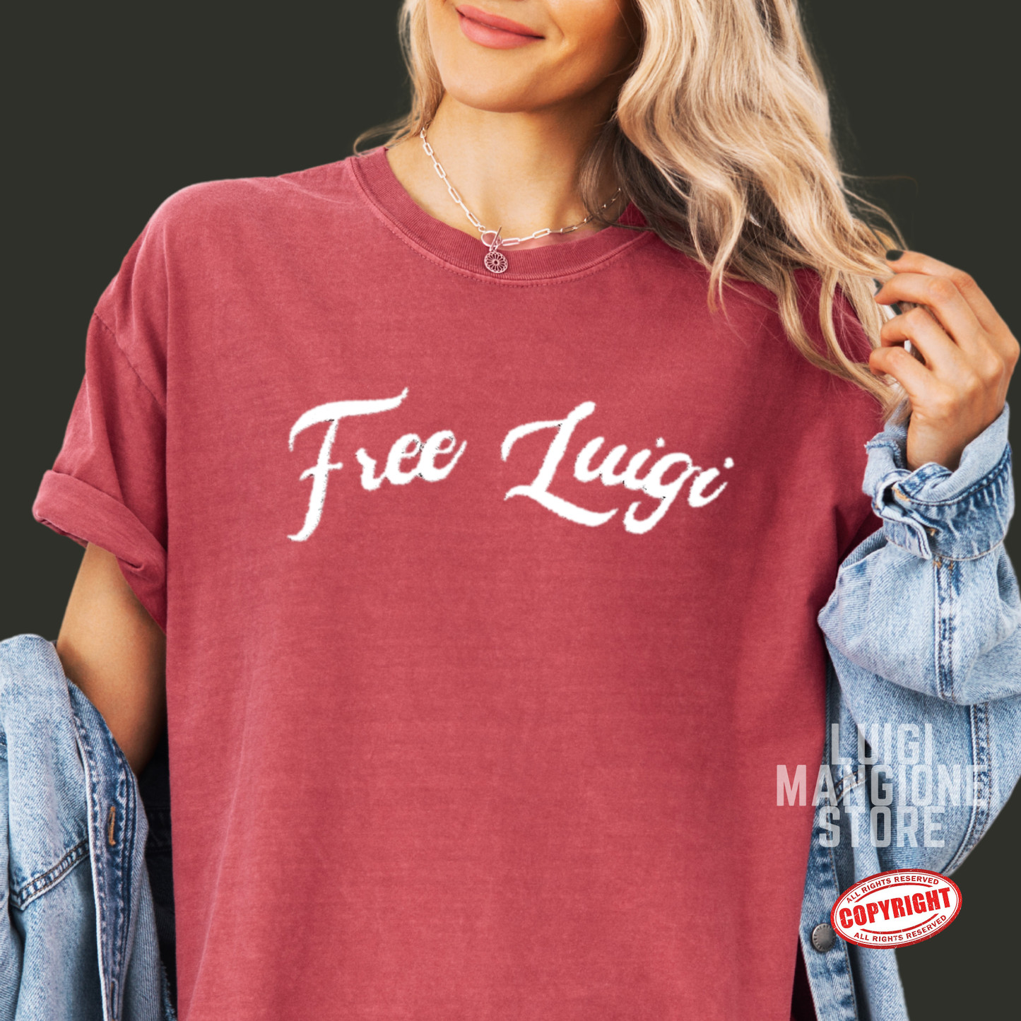 Luigi Mangione T-shirt - Comfort Colors Unisex Embroidered T-shirt