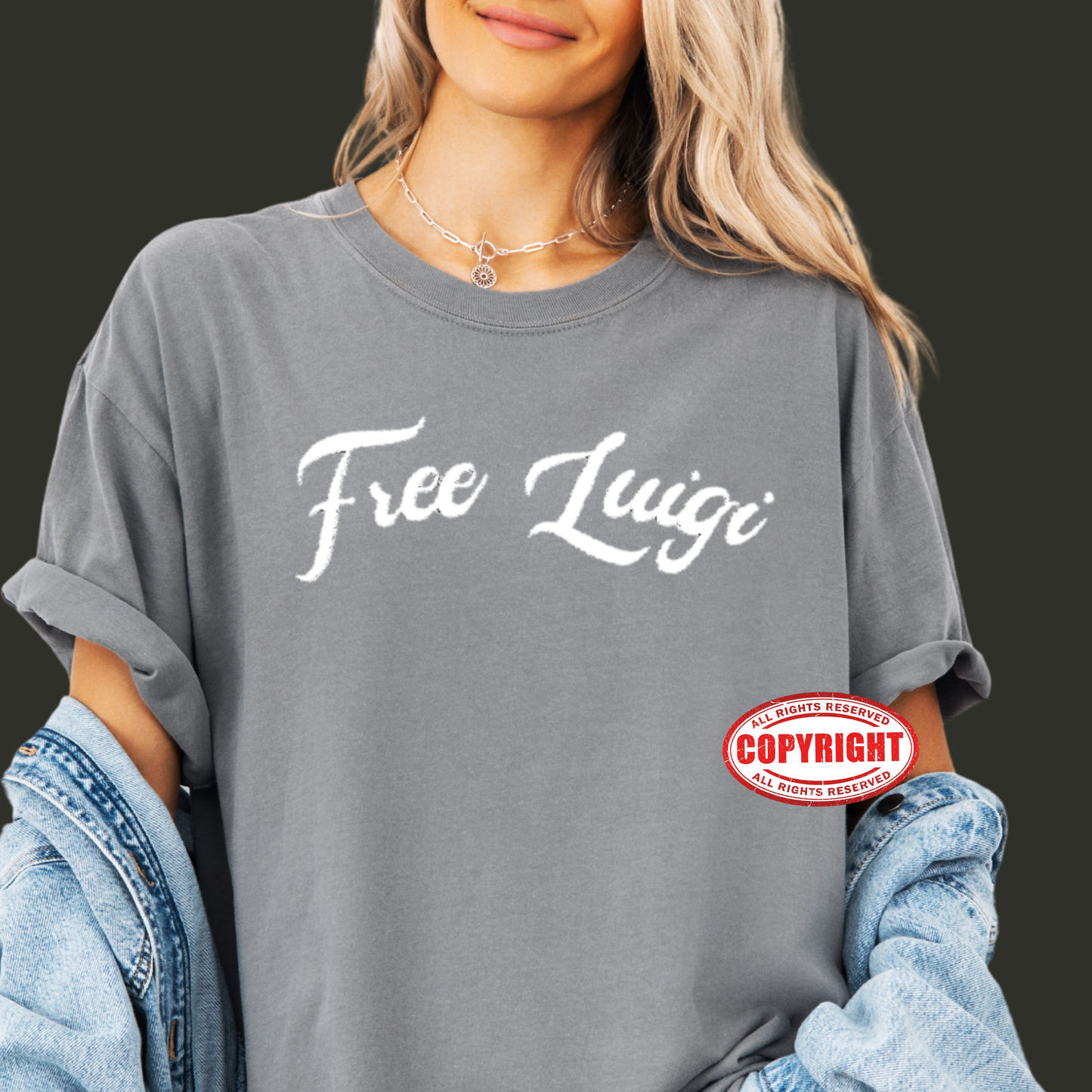 Luigi Mangione T-shirt - Comfort Colors Unisex Embroidered T-shirt