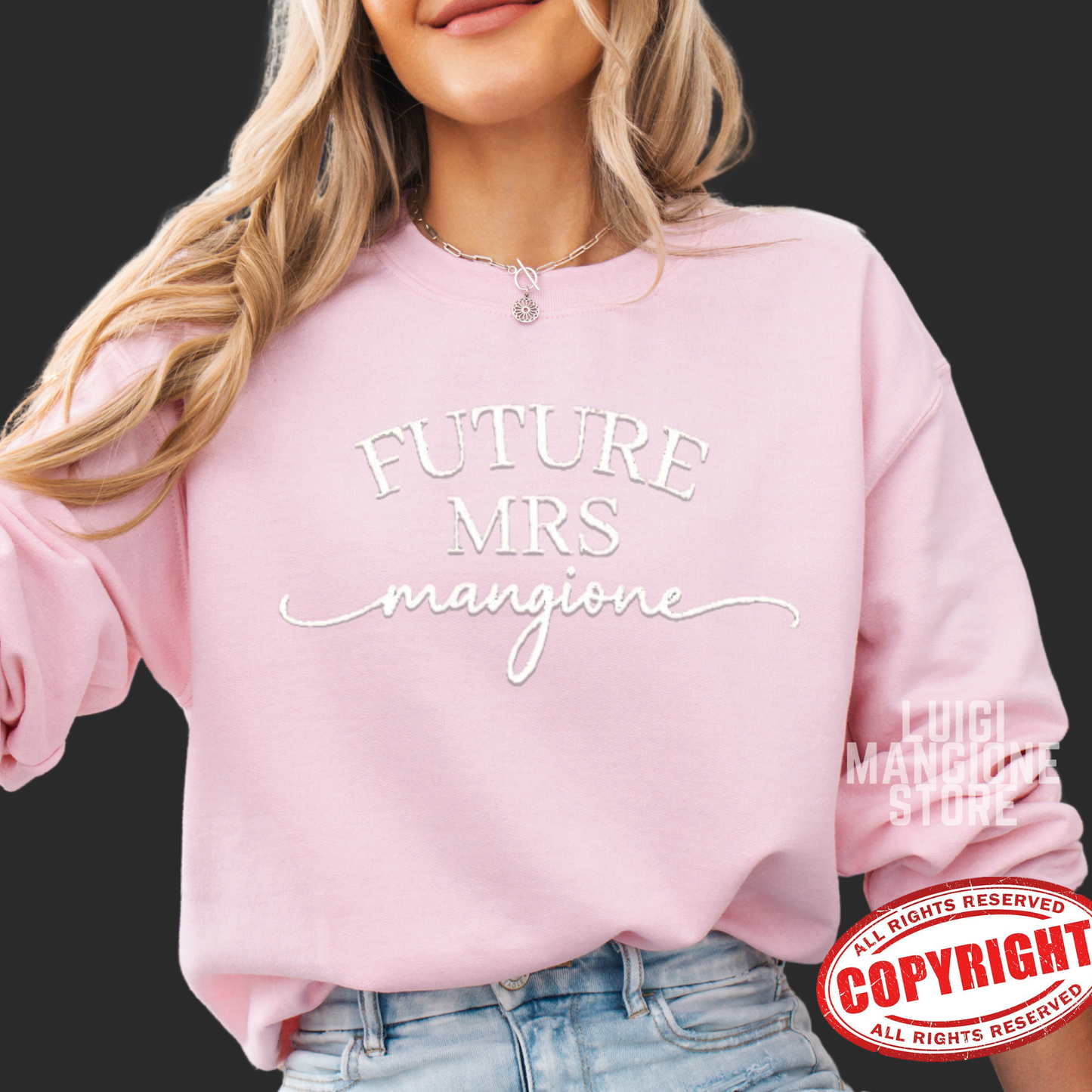 Luigi Mangione Embroidered Sweatshirt ~ Future Mrs. Mangione