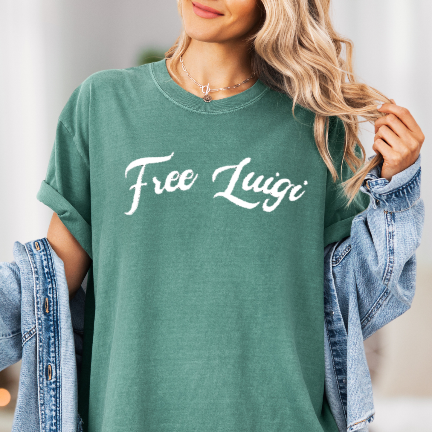 Luigi Mangione T-shirt - Comfort Colors Unisex Embroidered T-shirt