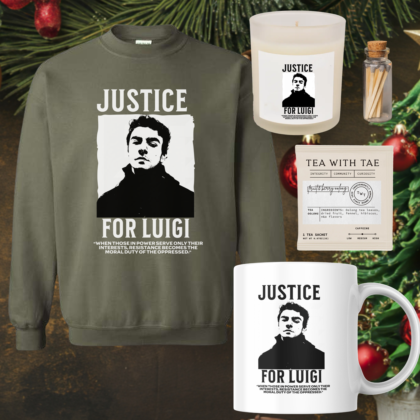 Luigi Mangione Sweatshirt & Mug Gift Set