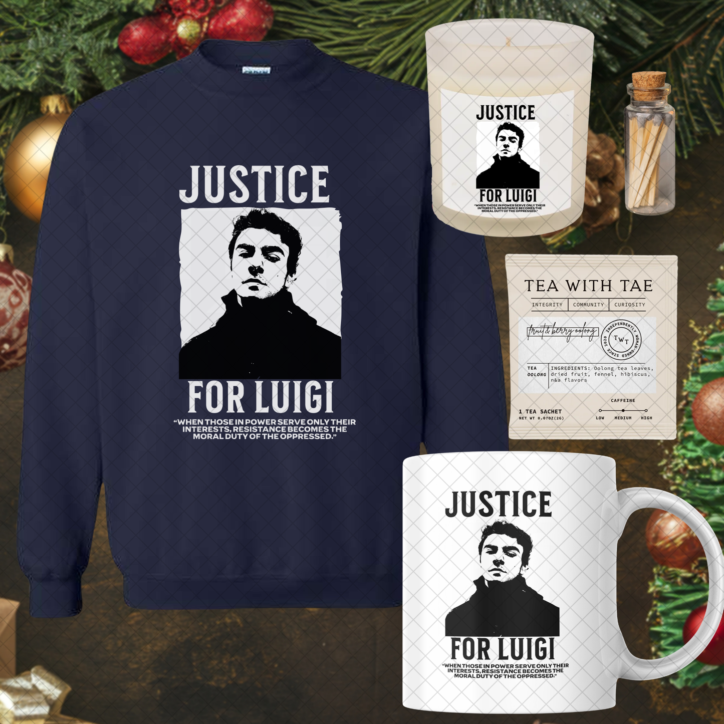 Luigi Mangione Sweatshirt & Mug Gift Set