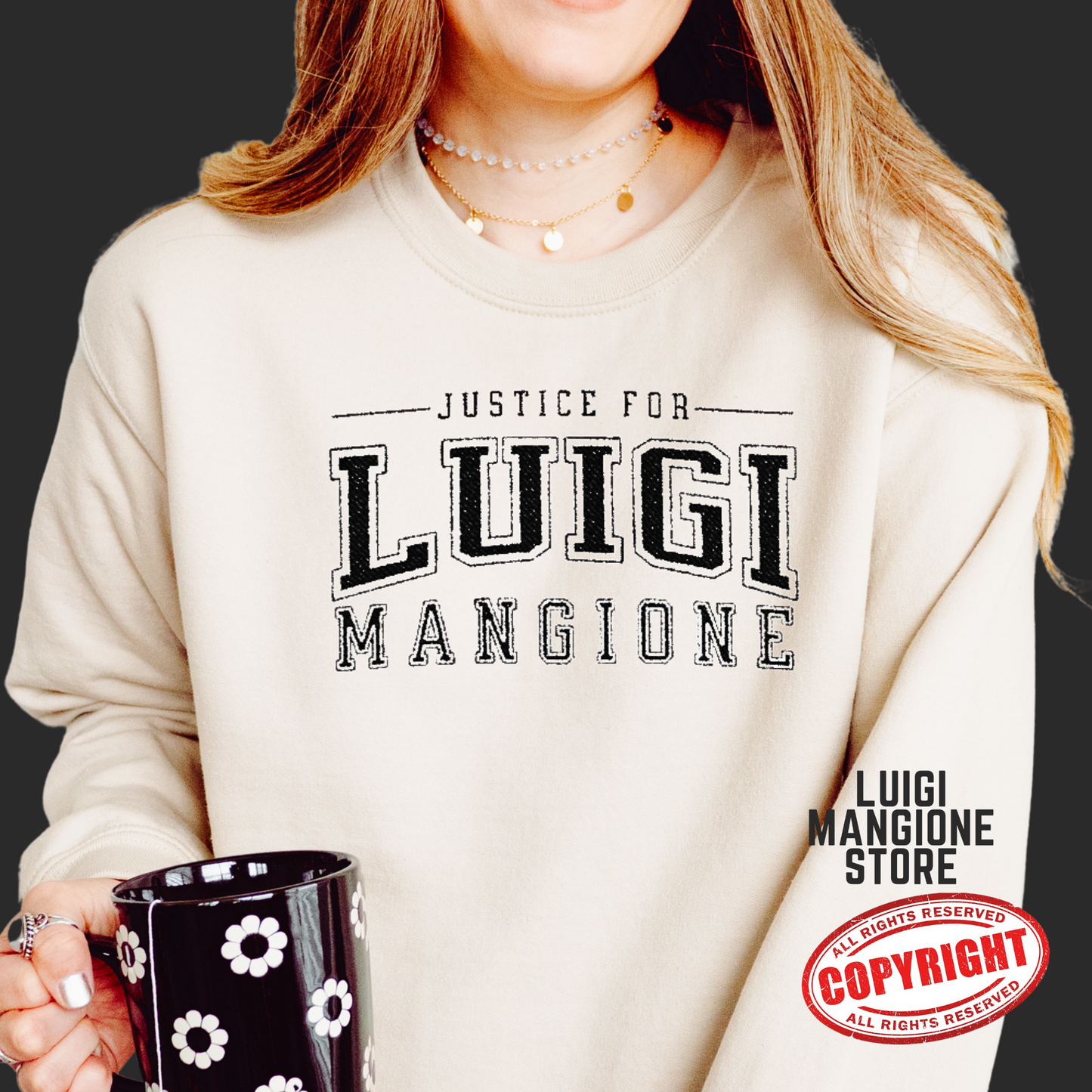 Luigi Mangione Embroidered Sweatshirt