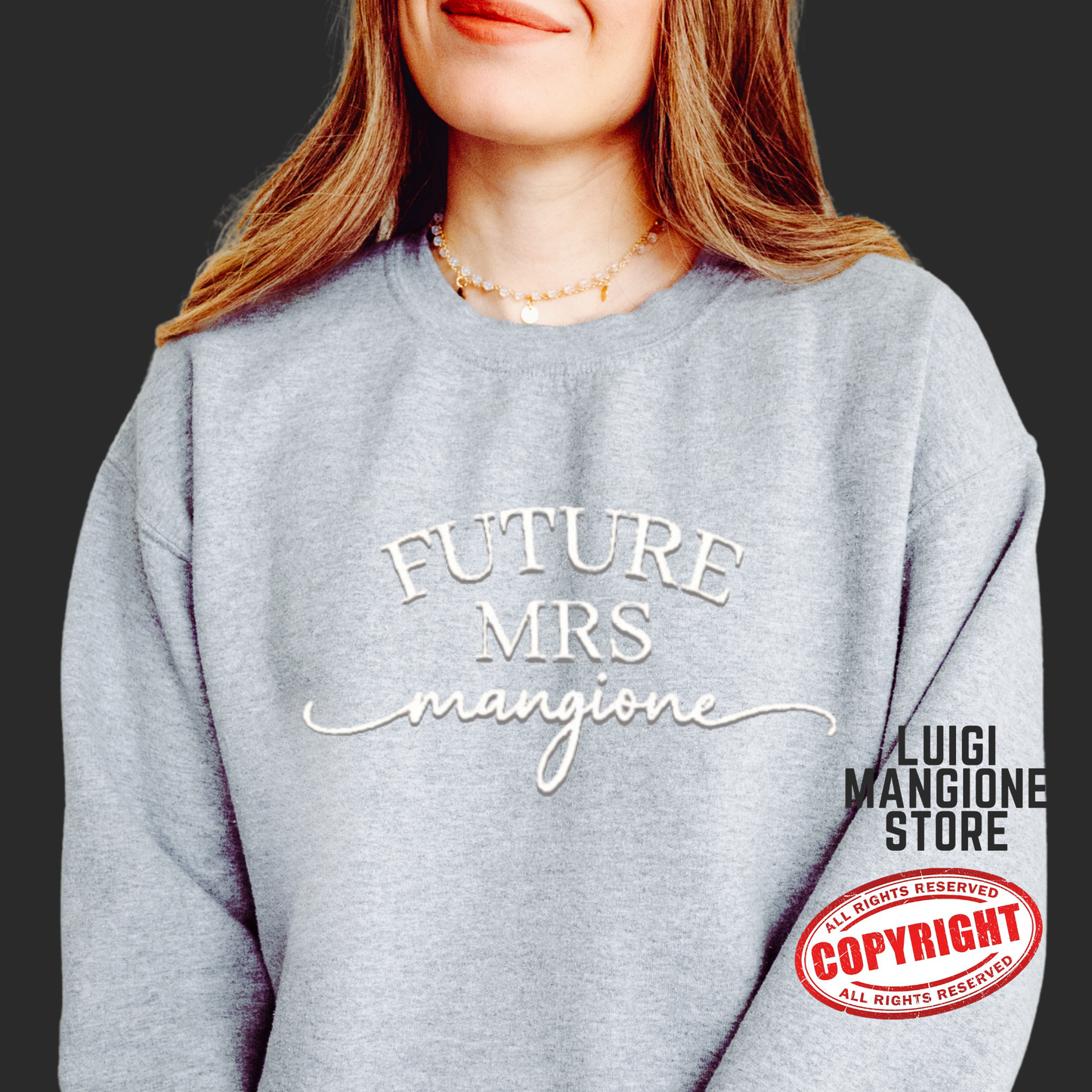 Luigi Mangione Embroidered Sweatshirt ~ Future Mrs. Mangione