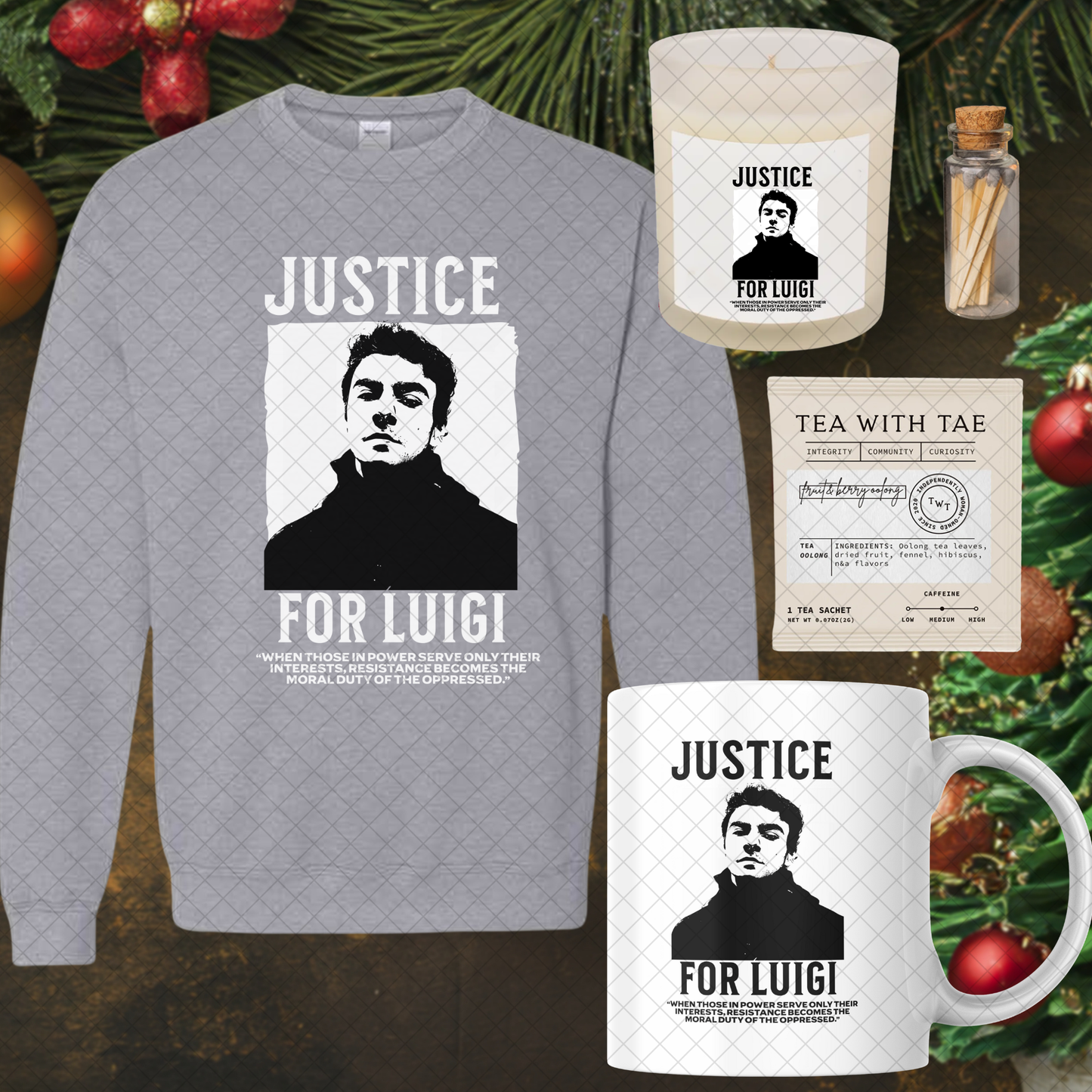 Luigi Mangione Sweatshirt & Mug Gift Set